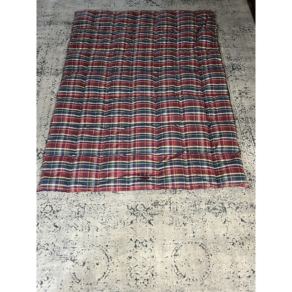 Ralph Lauren Polo Kelso Plaid Down Comforter Blue & Multi Embroidered 86 x 63